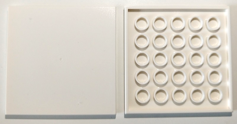 White Tile 6 x 6 with Bottom Tubes