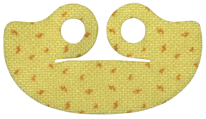 Bright Light Yellow Minifigure Cape Cloth, Very Short Wide Collar (Shawl) with Orange Swirls / Feathers Pattern