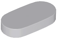 Light Bluish Gray Tile, Round 1 x 2 Oval
