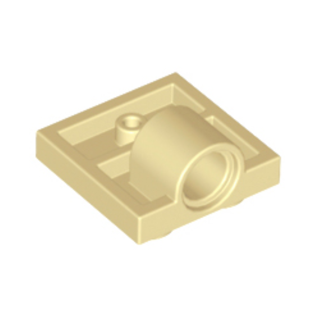 Tan Plate, Modified 2 x 2 with Pin Hole - Full Cross Support Underneath
