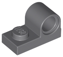 Dark Bluish Gray Plate, Modified 1 x 2 with Pin Hole on Top