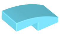 Medium Azure Slope, Curved 2 x 1 x 2/3