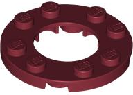 Dark Red Plate, Round 4 x 4 with 2 x 2 Round Open Center