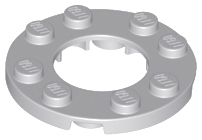 Light Bluish Gray Plate, Round 4 x 4 with 2 x 2 Round Open Center