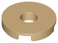 Dark Tan Tile, Round 2 x 2 with Hole