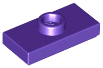 Dark Purple Plate, Modified 1 x 2 with 1 Stud with Groove and Bottom Stud Holder (Jumper)