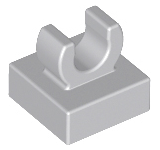 Light Bluish Gray Tile, Modified 1 x 1 with Open O Clip