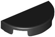 Black Tile, Round 1 x 2 Half