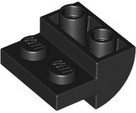 Black Slope, Curved 2 x 2 Inverted with 2 Recessed Studs