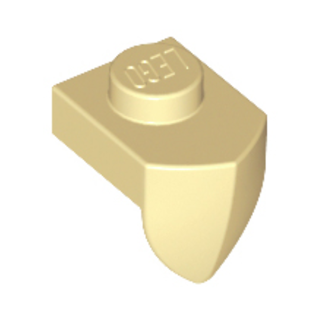 Tan Plate, Modified 1 x 1 with Tooth Vertical