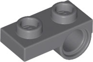 Dark Bluish Gray Plate, Modified 1 x 2 with Pin Hole on Bottom