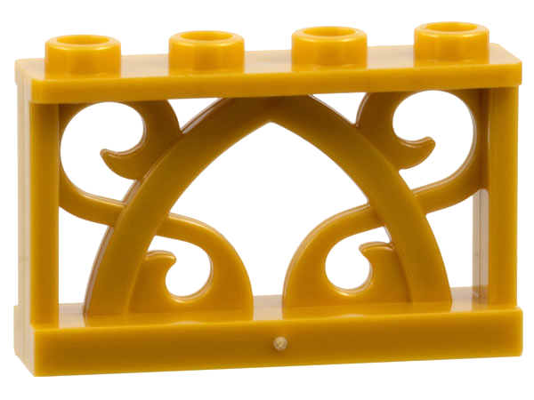 Pearl Gold Fence 1 x 4 x 2 Ornamental with 4 Studs