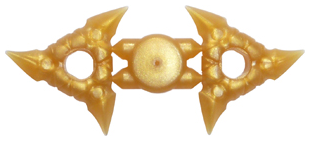Pearl Gold Minifigure, Weapon Shuriken Throwing Star with Textured Grips, 2 on Sprue
