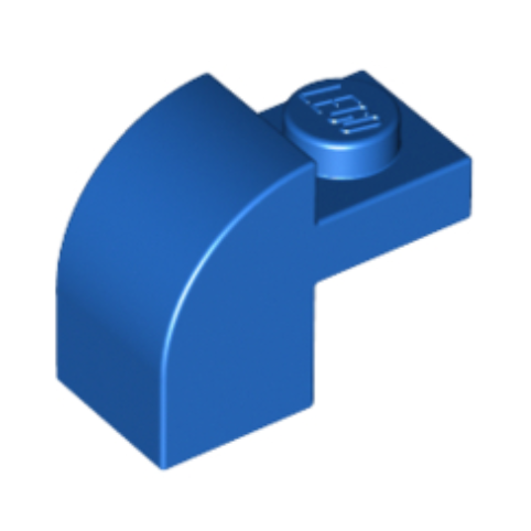 Blue Slope, Curved 2 x 1 x 1 1/3 with Recessed Stud
