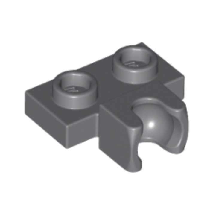 Dark Bluish Gray Plate, Modified 1 x 2 with Small Tow Ball Socket on Side