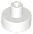 White Tile, Round 1 x 1 with Bar and Pin Holder