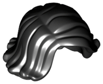 Black Minifigure, Hair Female Short Swept Sideways