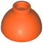 Reddish Orange Brick, Round 1 1/2 x 1 1/2 x 2/3 Dome Top
