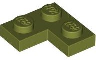 Olive Green Plate 2 x 2 Corner