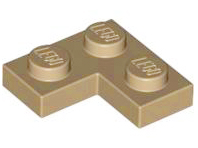 Dark Tan Plate 2 x 2 Corner