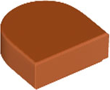 Dark Orange Tile, Round 1 x 1 Half Circle Extended