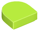 Lime Tile, Round 1 x 1 Half Circle Extended
