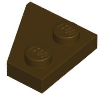 Dark Brown Wedge, Plate 2 x 2 Right