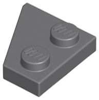 Dark Bluish Gray Wedge, Plate 2 x 2 Right