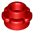 Red Plate, Round 1 x 1 with Flower Edge (5 Petals)