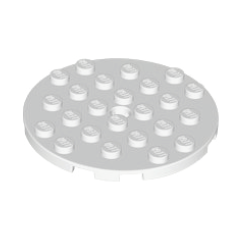 White Plate, Round 6 x 6 with Hole