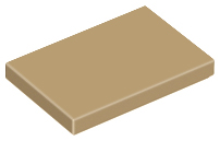 Dark Tan Tile 2 x 3