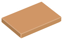 Medium Nougat Tile 2 x 3