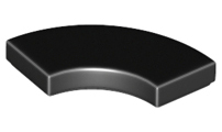 Black Tile, Round Corner 2 x 2 Macaroni