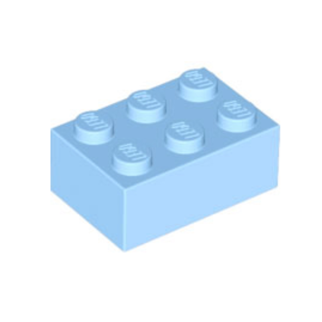 Bright Light Blue Brick 2 x 3