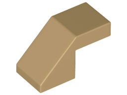 Dark Tan Slope 45 2 x 1 with Cutout without Stud