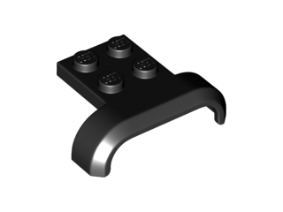 Black Vehicle, Mudguard 4 x 3 x 1 with Arch Curved