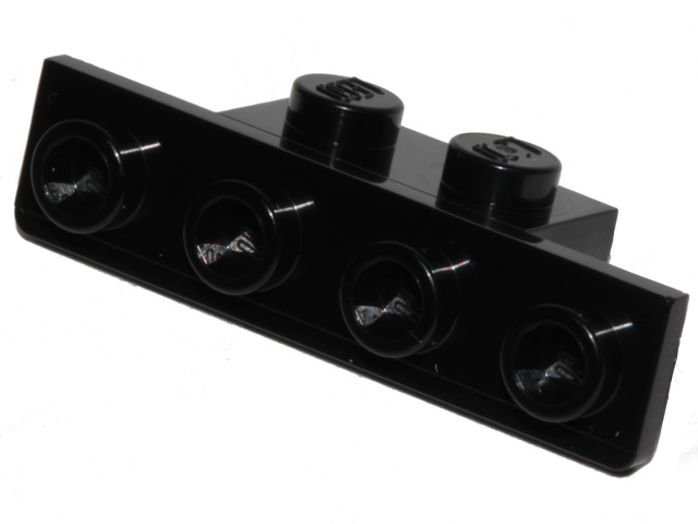 Black Bracket 1 x 2 - 1 x 4 with Rounded Corners at the Bottom