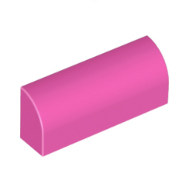 Dark Pink Slope, Curved 1 x 4 x 1 1/3