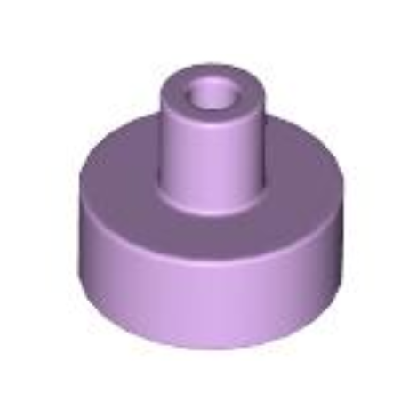 Lavender Tile, Round 1 x 1 with Bar and Small Pin Hole