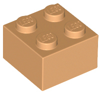 Medium Nougat Brick 2 x 2
