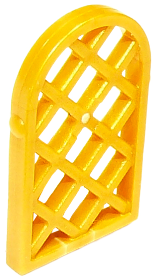 Pearl Gold Pane for Window 1 x 2 x 2 2/3 Lattice Diamond with Rounded Top