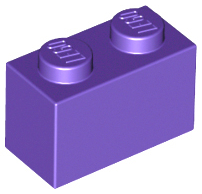 Dark Purple Brick 1 x 2