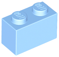 Bright Light Blue Brick 1 x 2