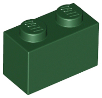 Dark Green Brick 1 x 2