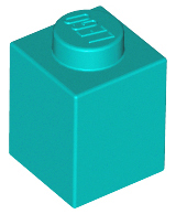 Dark Turquoise Brick 1 x 1