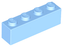 Bright Light Blue Brick 1 x 4