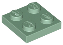 Sand Green Plate 2 x 2