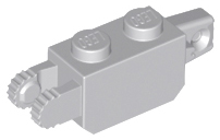 Light Bluish Gray Hinge Brick 1 x 2 Locking with 1 Finger Vertical End and 2 Fingers Vertical End