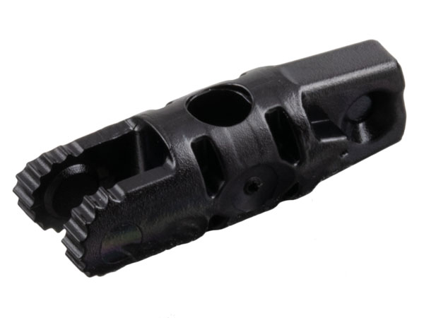 Black Hinge Cylinder 1 x 3 Locking with 1 Finger and 2 Fingers on Ends, with Hole