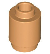 Medium Nougat Brick, Round 1 x 1